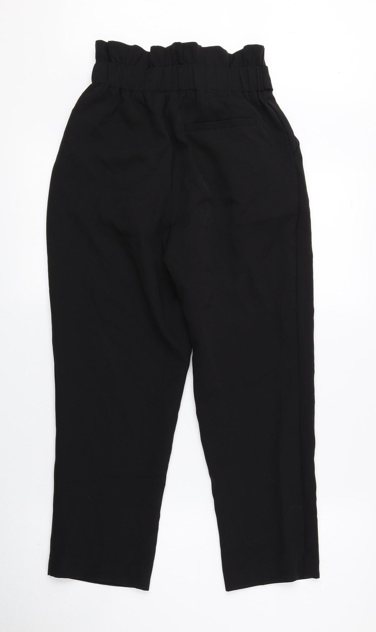 New Look Womens Black Polyester Cropped Trousers Size S L22 in Regular Zip - Petite