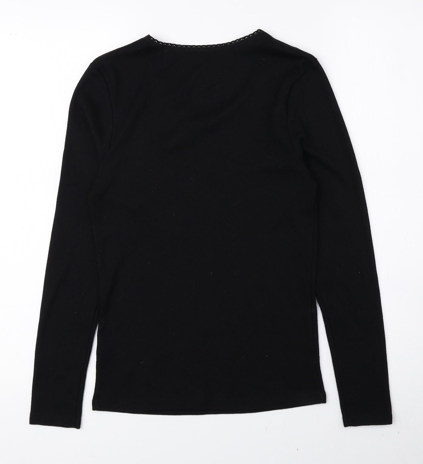 Matalan Womens Black Scoop Neck Polyester Pullover Jumper Size 12