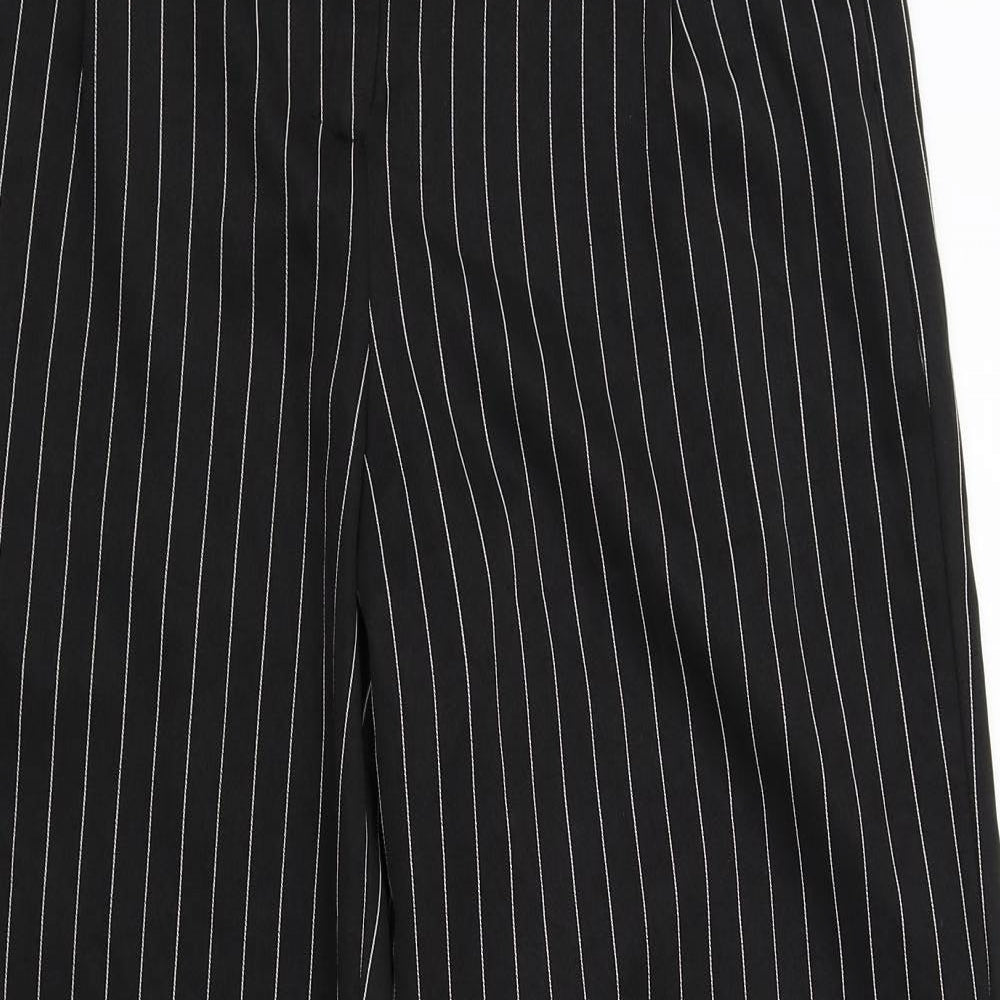 SheIn Womens Black Striped Polyester Dress Pants Trousers Size XS L27.5 in Regular Zip