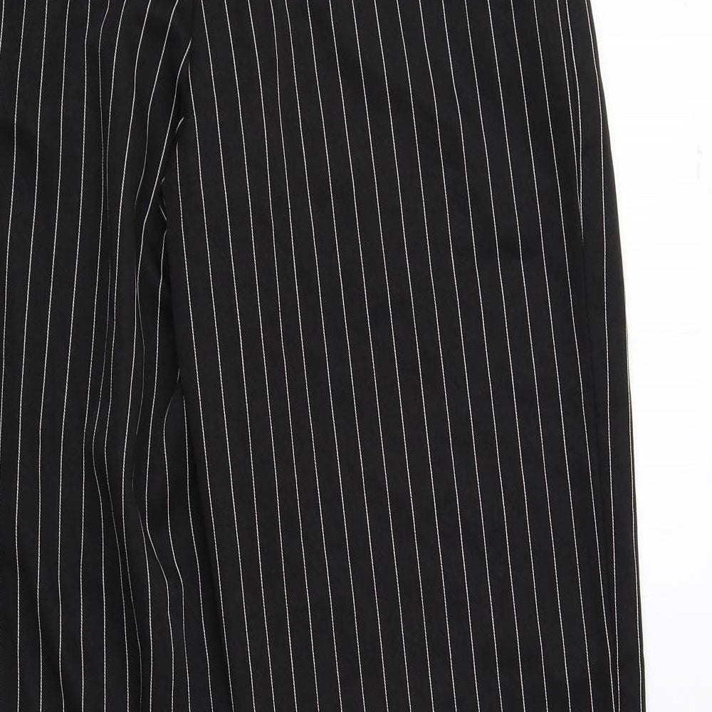 SheIn Womens Black Striped Polyester Dress Pants Trousers Size XS L27.5 in Regular Zip