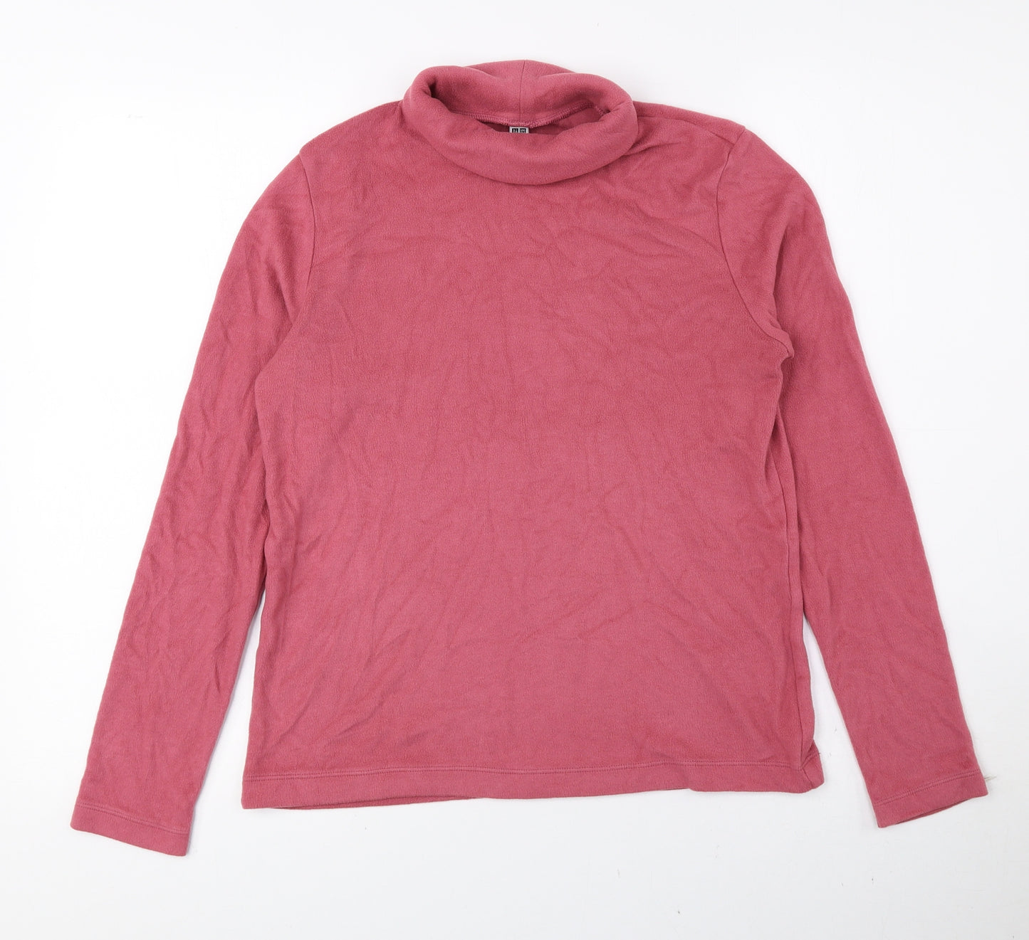 Uniqlo Womens Pink Roll Neck Acrylic Pullover Jumper Size S