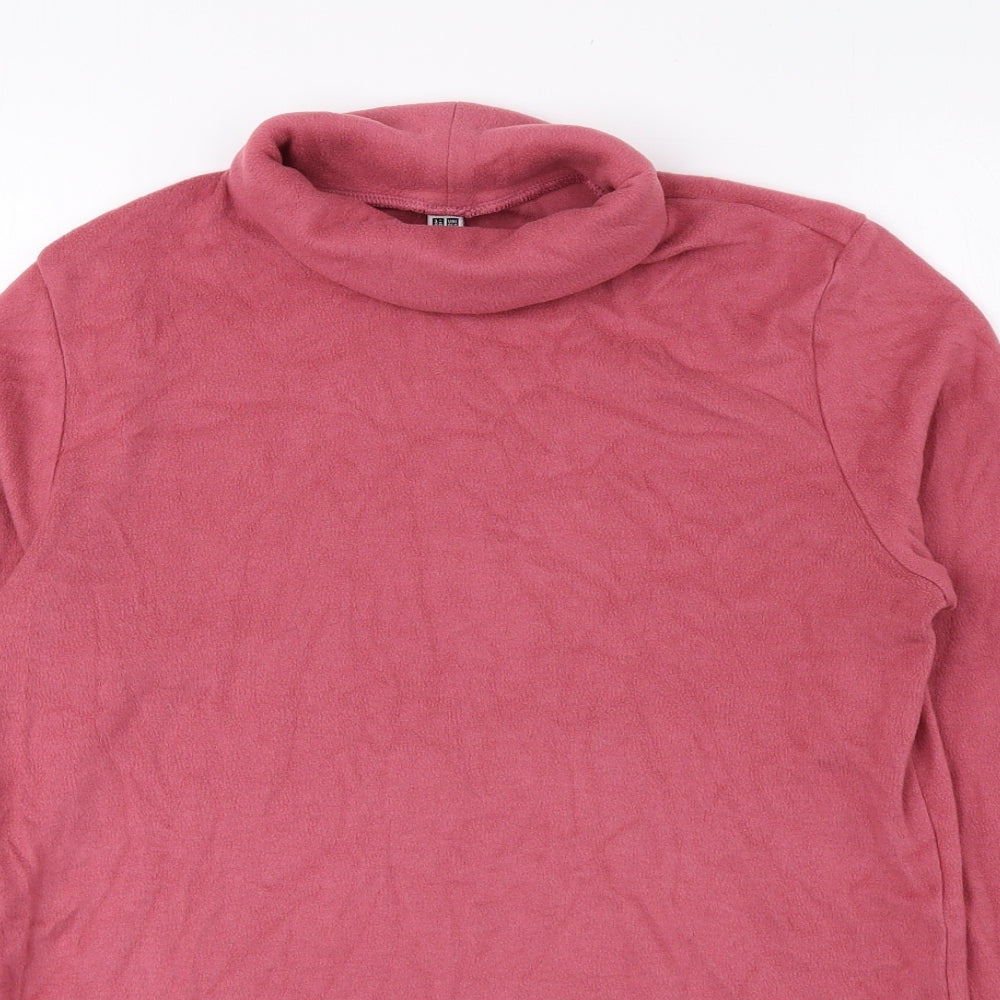 Uniqlo Womens Pink Roll Neck Acrylic Pullover Jumper Size S