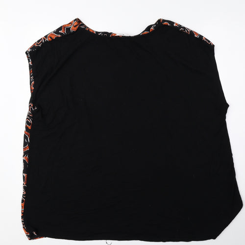 TU Womens Multicoloured Geometric Viscose Basic T-Shirt Size 24 Boat Neck