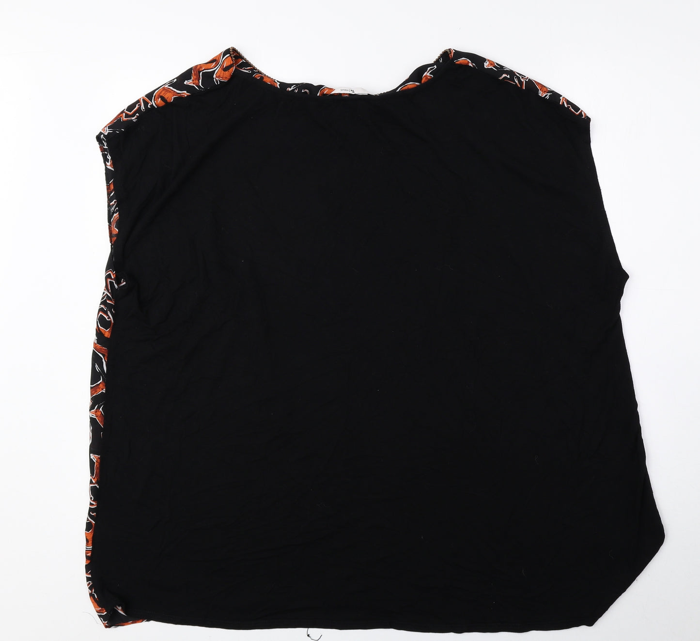 TU Womens Multicoloured Geometric Viscose Basic T-Shirt Size 24 Boat Neck
