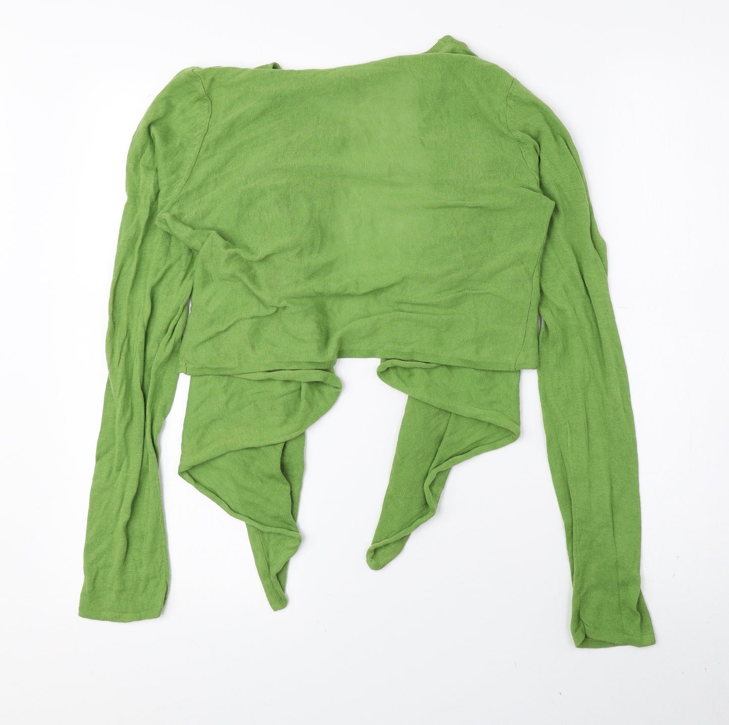 Red Herring Womens Green V-Neck 100% Cotton Cardigan Jumper Size M - Waterfall Cardigan, Cropped