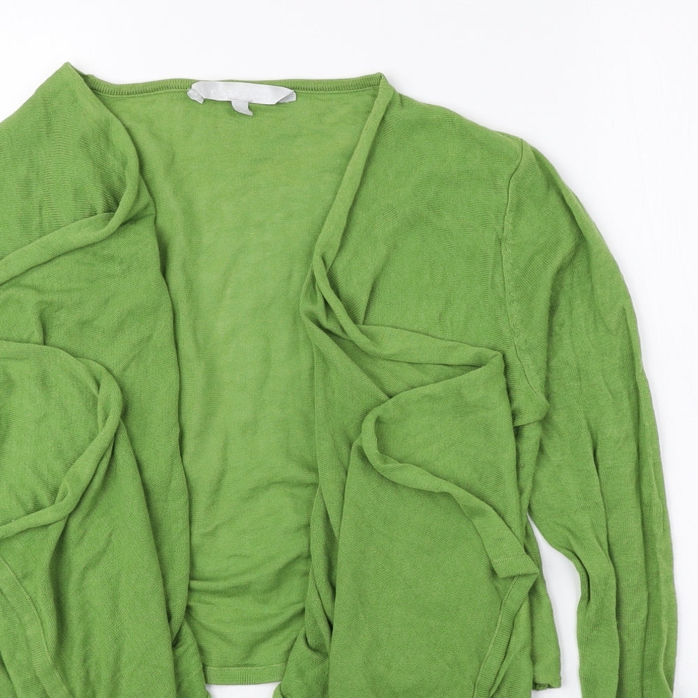 Red Herring Womens Green V-Neck 100% Cotton Cardigan Jumper Size M - Waterfall Cardigan, Cropped