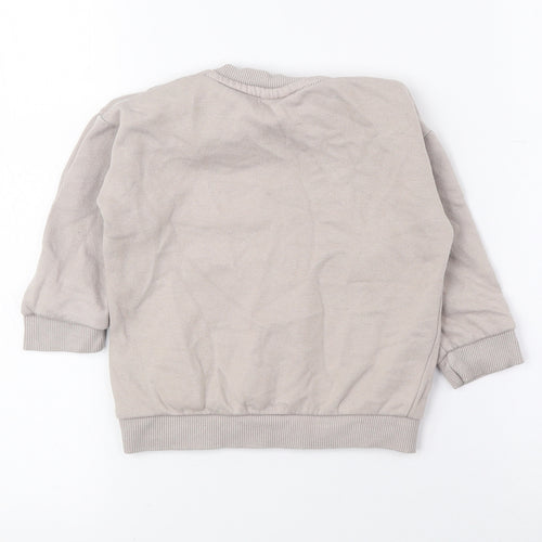 Disney Baby Brown Geometric Cotton Pullover Jumper Size 6-9 Months Snap - Mickey Mouse