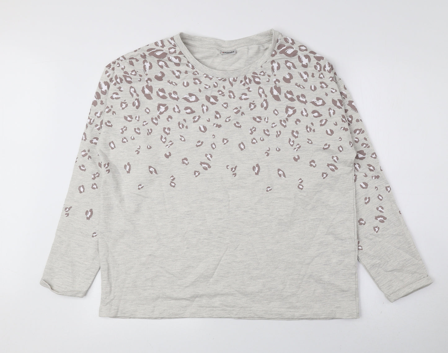 Damart Womens Multicoloured Round Neck Animal Print Cotton Pullover Jumper Size L - Leopard Print