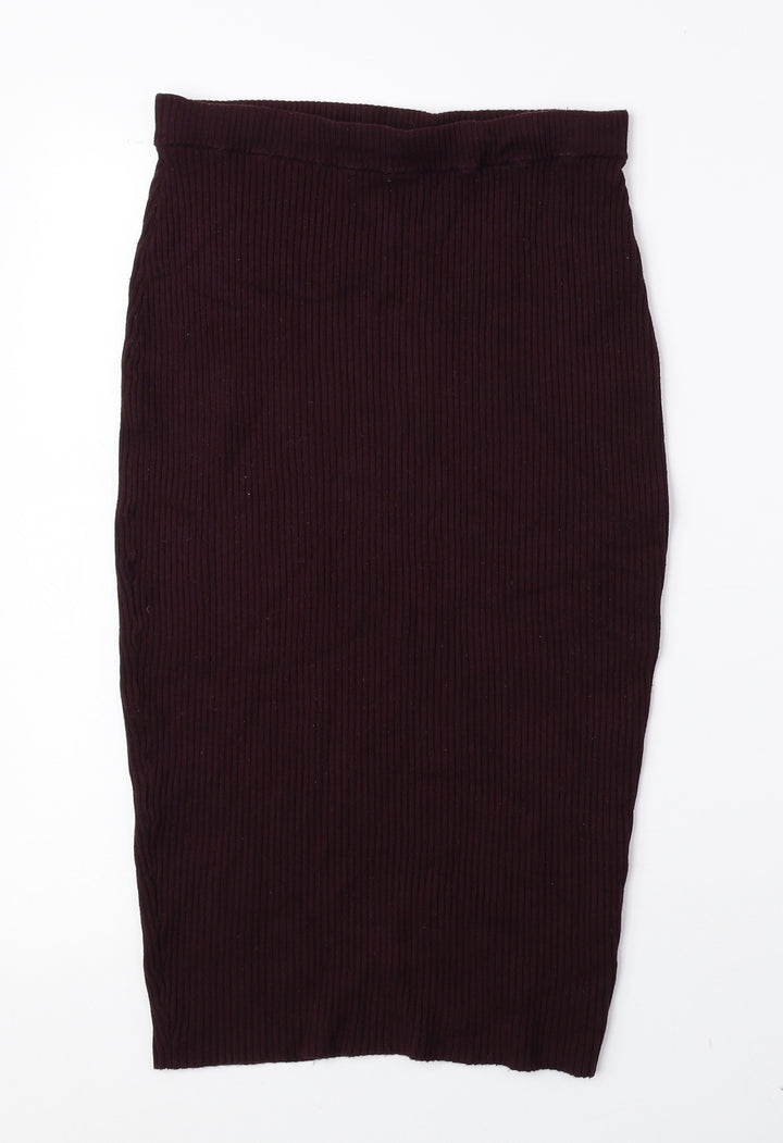 H&M Womens Red Polyester Peasant Skirt Size S