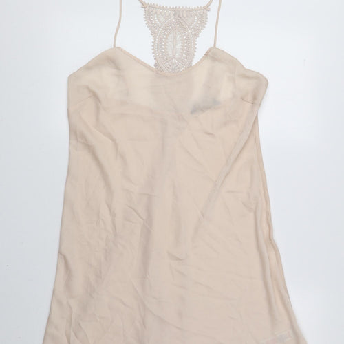 Autograph Womens Beige Polyester A-Line Size 12 Sweetheart Pullover - Lace detail