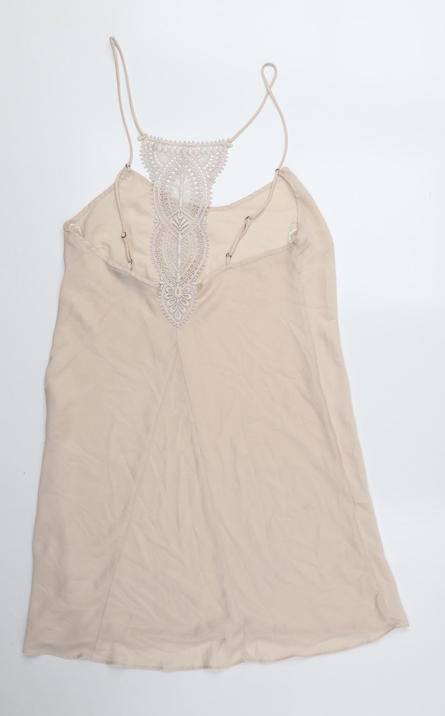 Autograph Womens Beige Polyester A-Line Size 12 Sweetheart Pullover - Lace detail