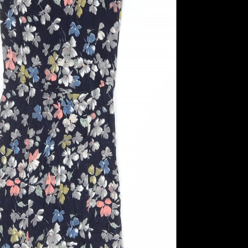 French Connection Womens Multicoloured Floral Viscose Mini Size 8 V-Neck Pullover