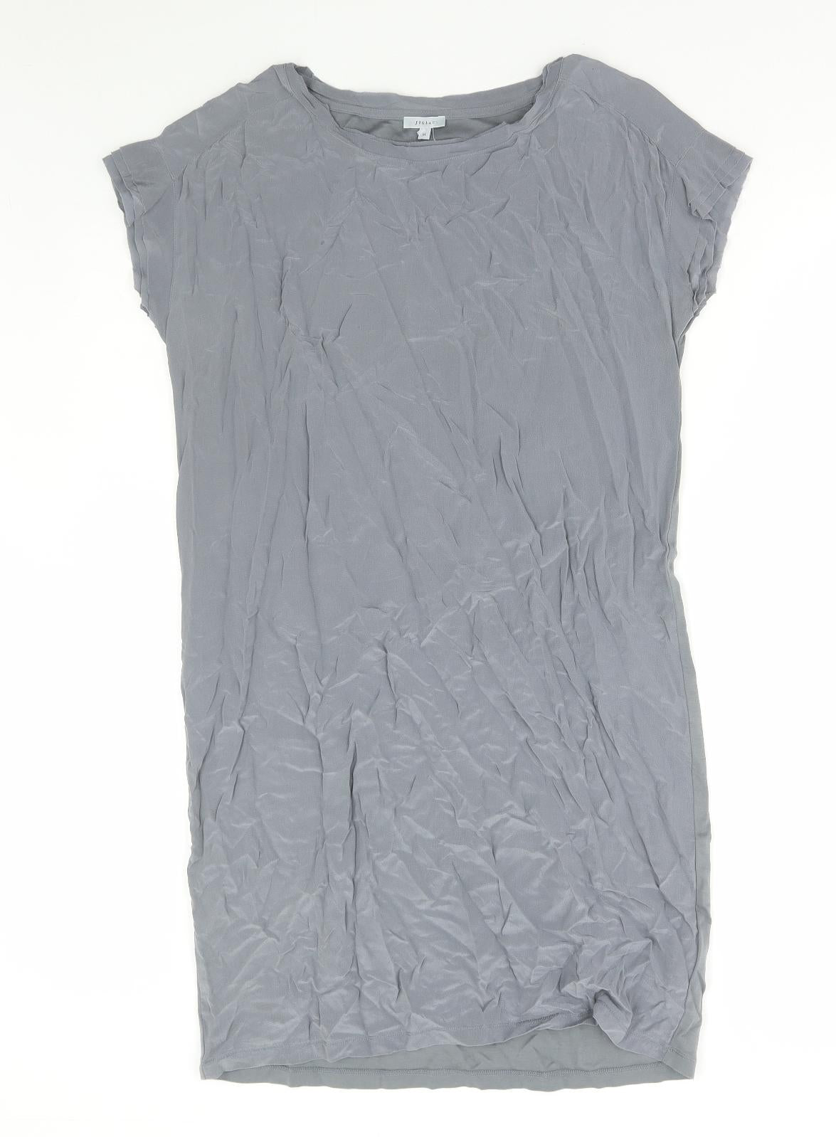 Jigsaw Womens Grey Cotton Shift Size M Round Neck Pullover