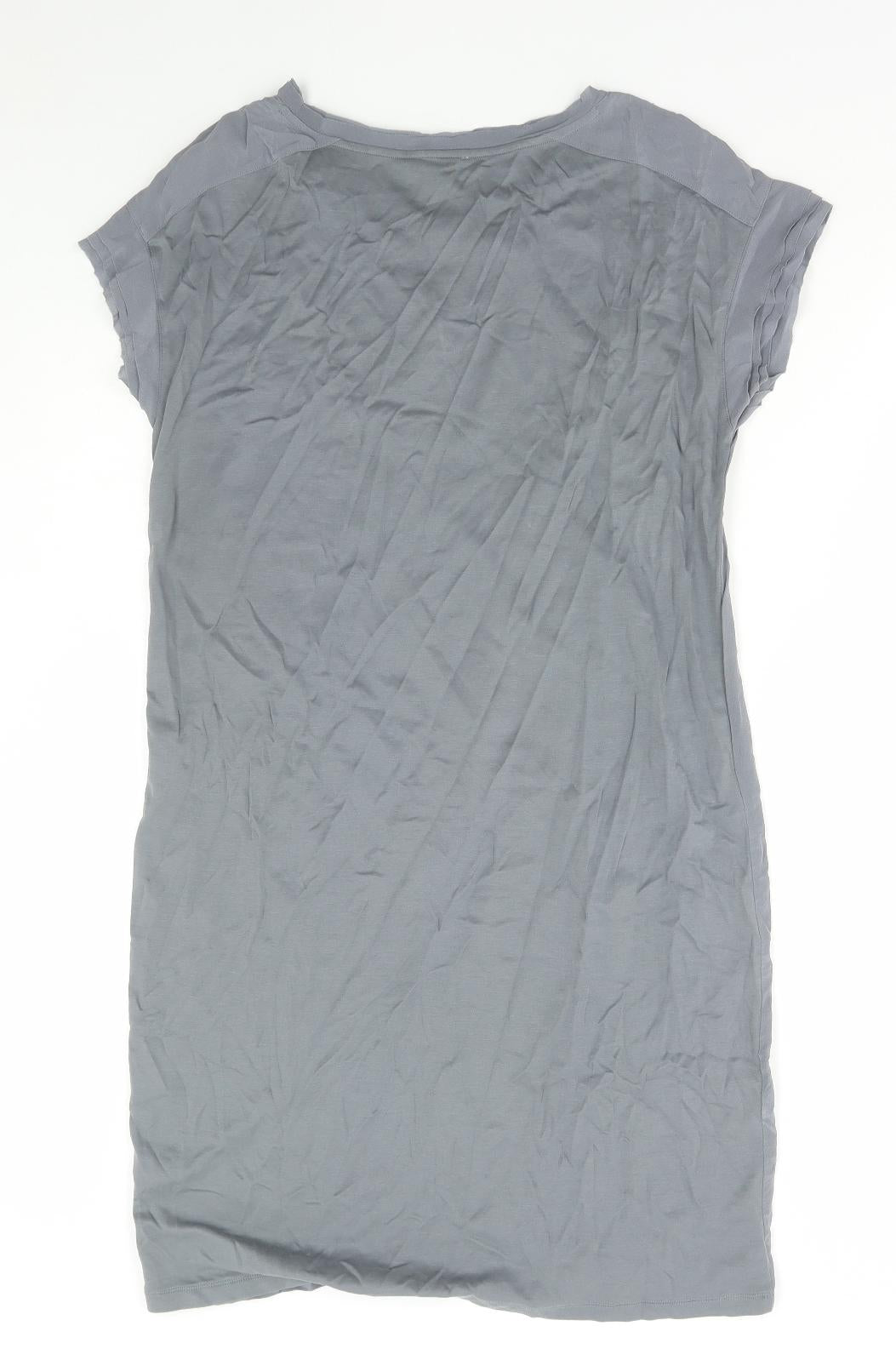 Jigsaw Womens Grey Cotton Shift Size M Round Neck Pullover