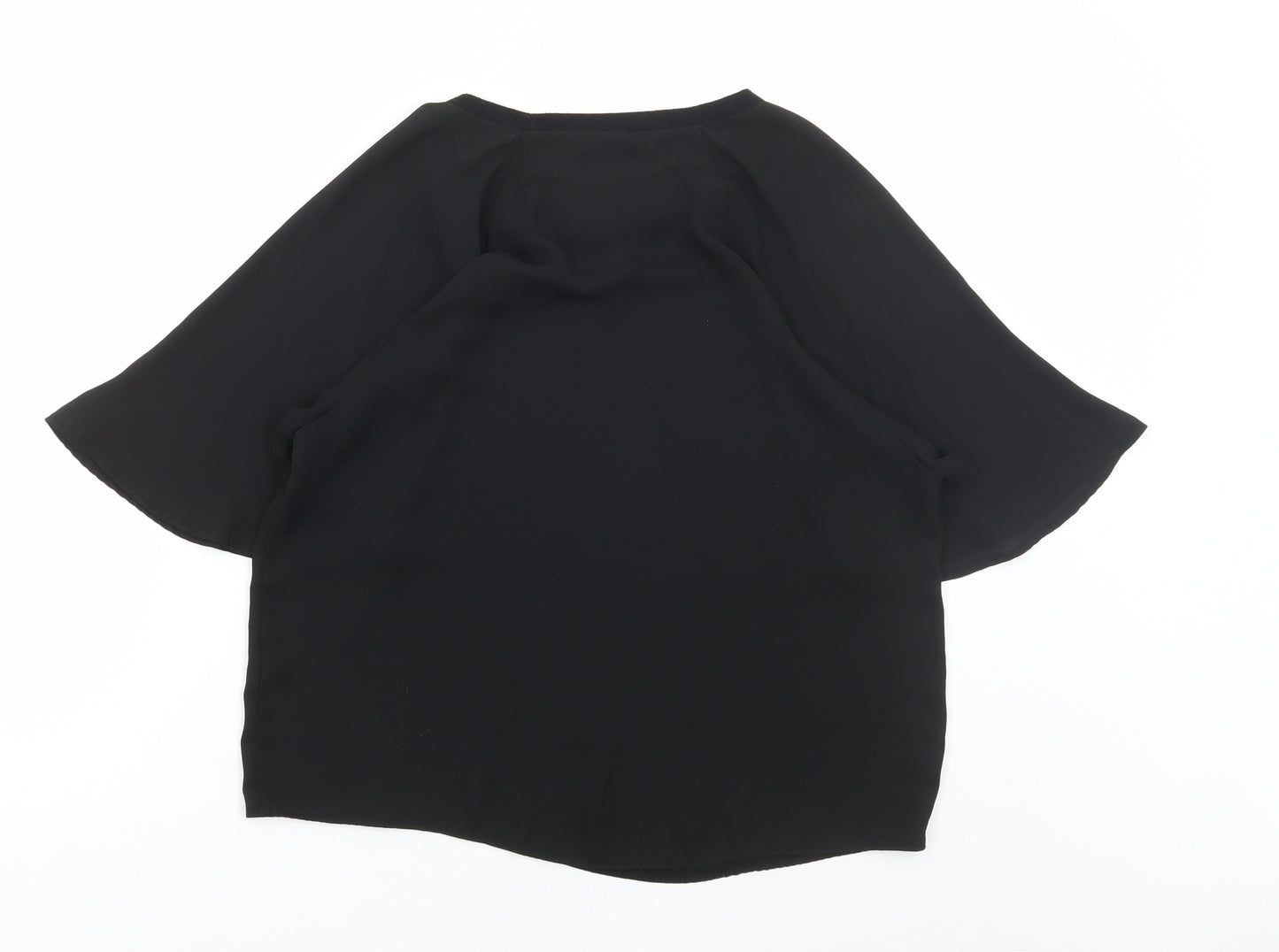 Primark Womens Black Polyester Basic Blouse Size 14 Round Neck