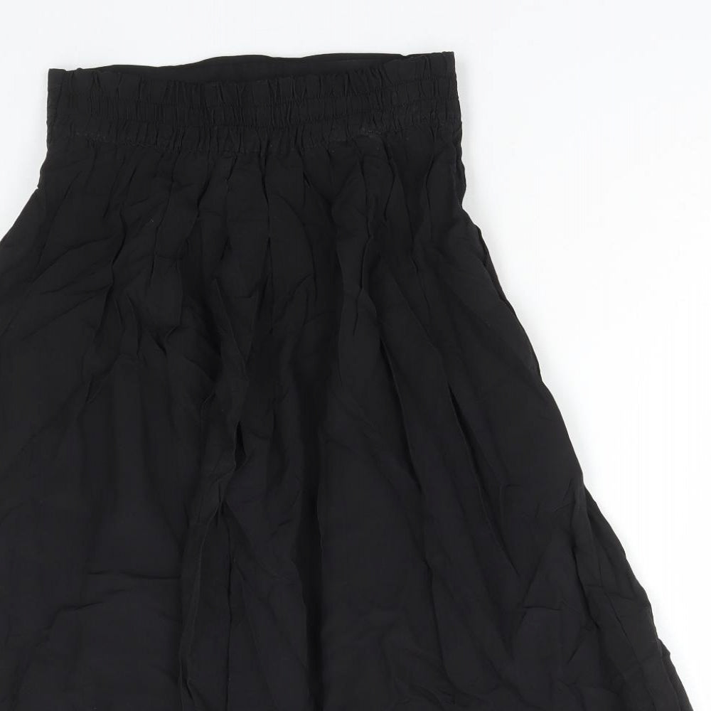 Max Dine Womens Black Viscose Flare Skirt Size 6