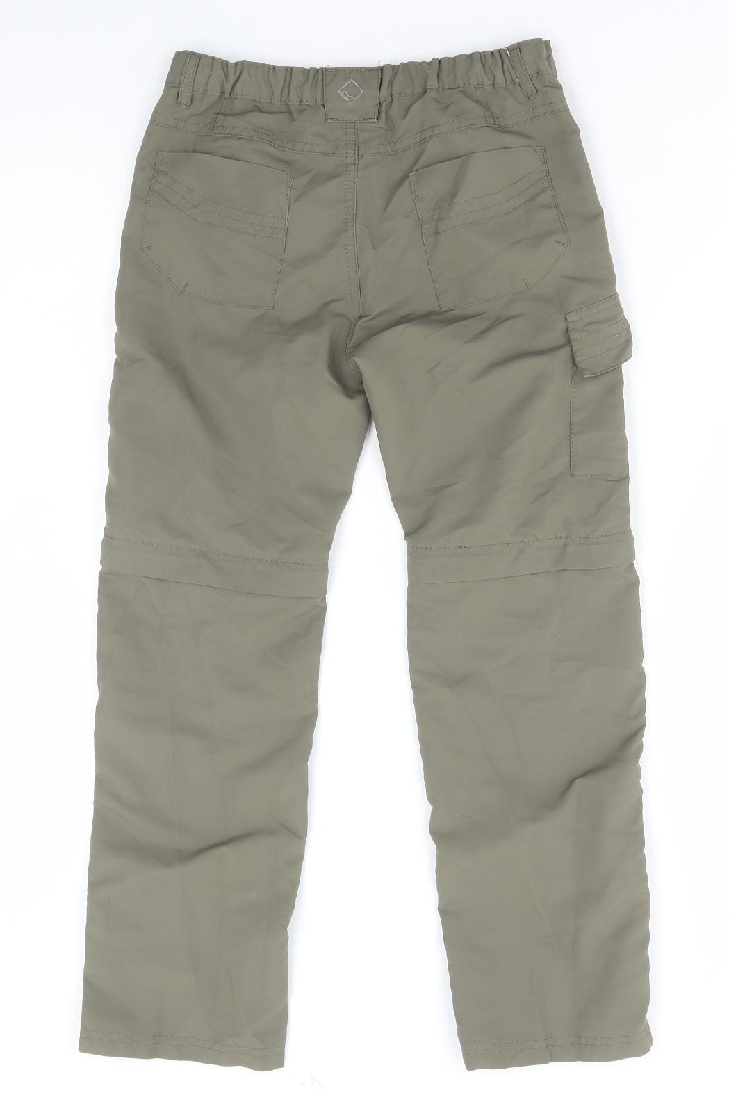 Regatta Boys Green Cotton Cargo Trousers Size 9-10 Years Regular Zip