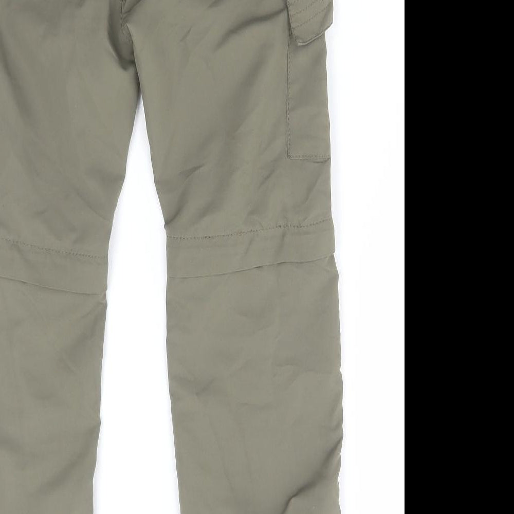 Regatta Boys Green Cotton Cargo Trousers Size 9-10 Years Regular Zip