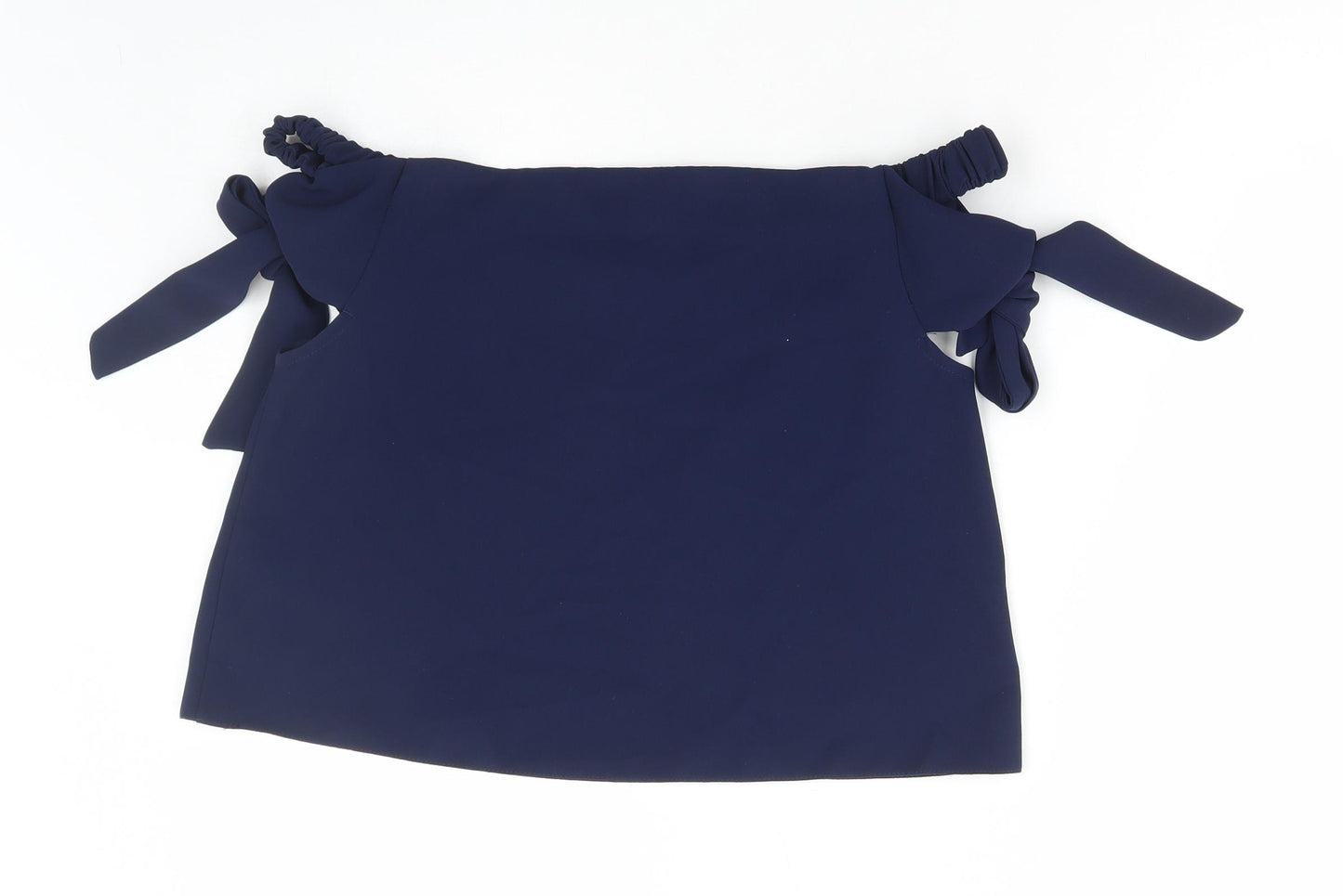 Topshop Womens Blue Polyester Basic Blouse Size 10 Off the Shoulder