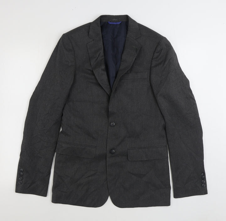 Marks and Spencer Mens Grey Polyester Jacket Suit Jacket Size 36