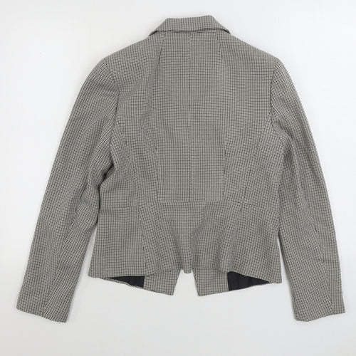 Marks and Spencer Womens Grey Geometric Jacket Blazer Size 10 Button
