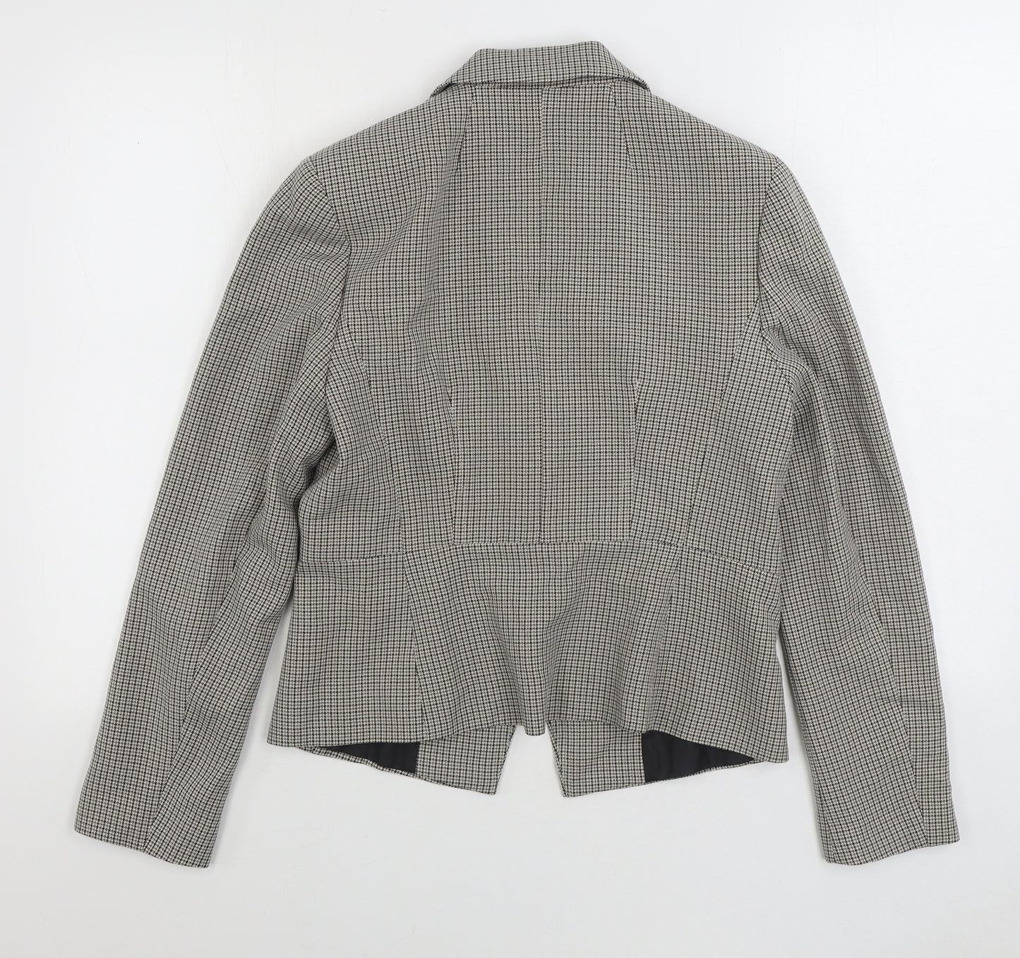 Marks and Spencer Womens Grey Geometric Jacket Blazer Size 10 Button