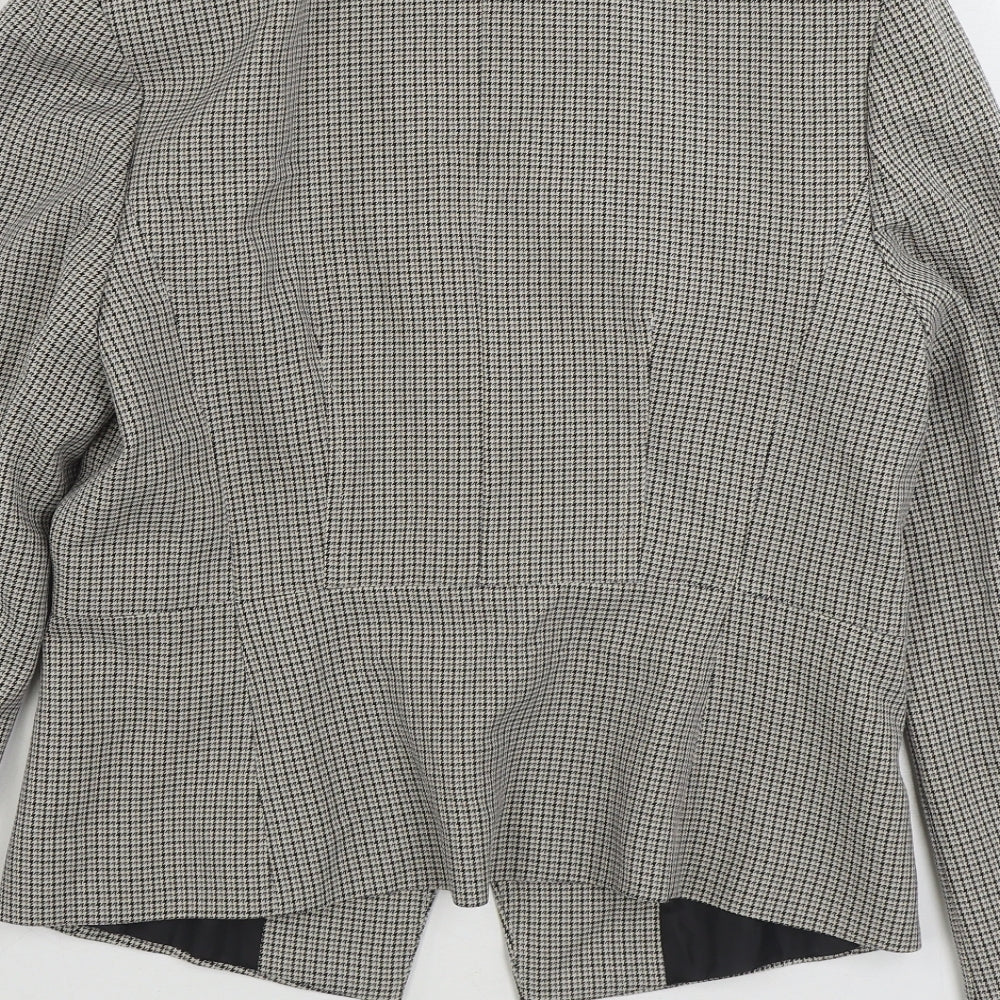 Marks and Spencer Womens Grey Geometric Jacket Blazer Size 10 Button