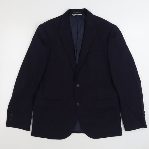 Marks and Spencer Mens Blue Polyester Jacket Suit Jacket Size 40