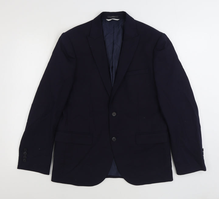 Marks and Spencer Mens Blue Polyester Jacket Suit Jacket Size 40