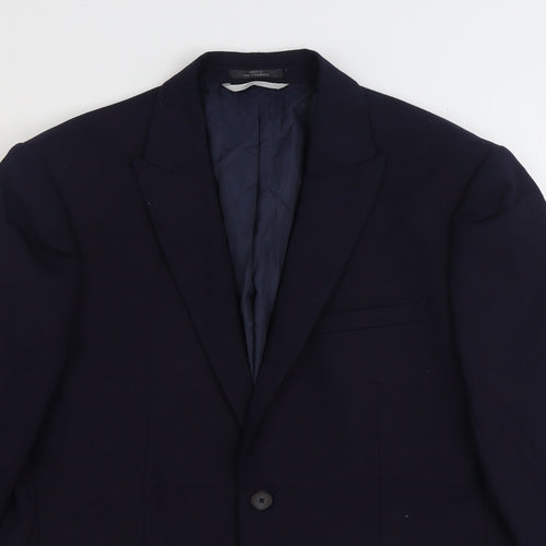 Marks and Spencer Mens Blue Polyester Jacket Suit Jacket Size 40