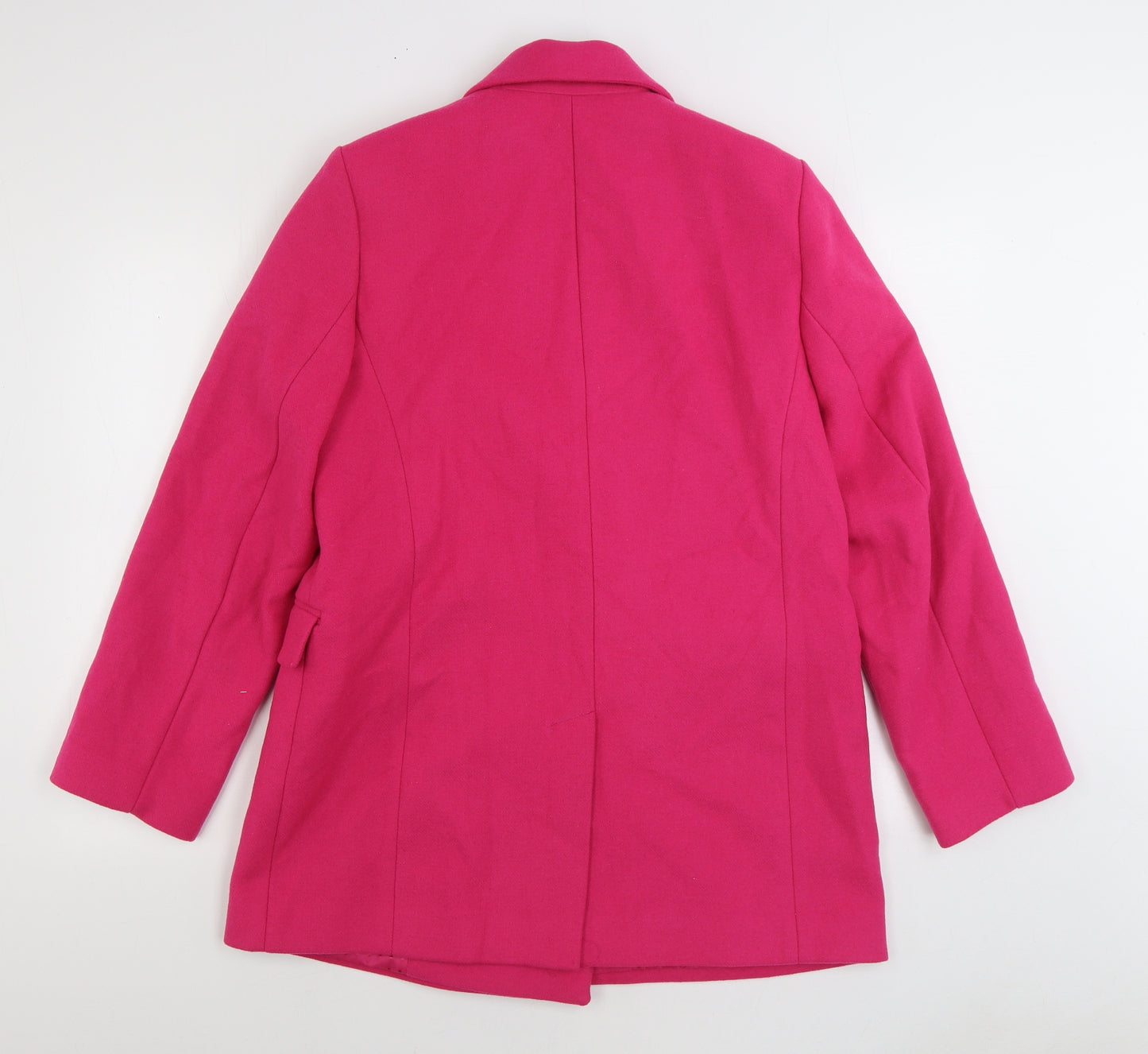 Marks and Spencer Womens Pink Pea Coat Coat Size 14 Button