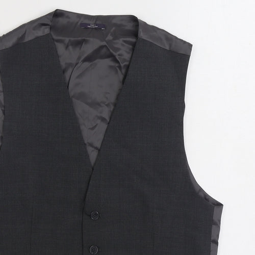 Marks and Spencer Mens Grey Polyester Jacket Suit Waistcoat Size 38