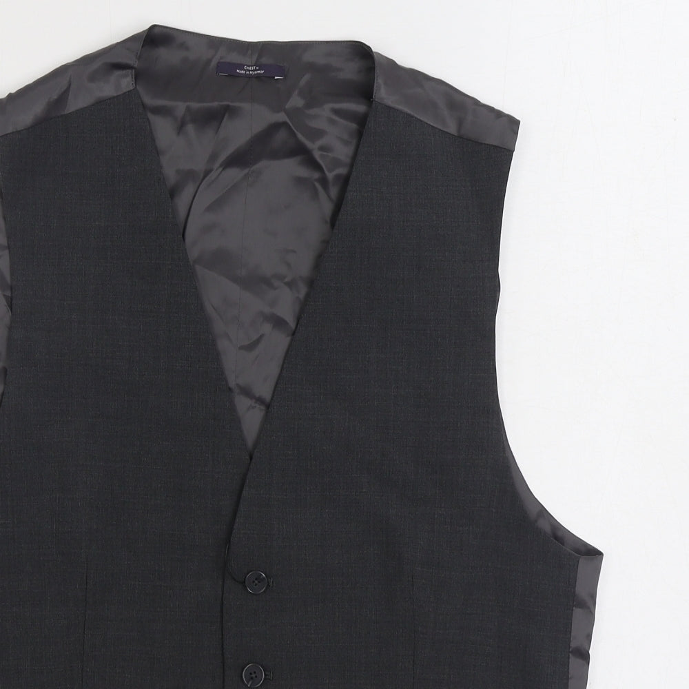 Marks and Spencer Mens Grey Polyester Jacket Suit Waistcoat Size 38