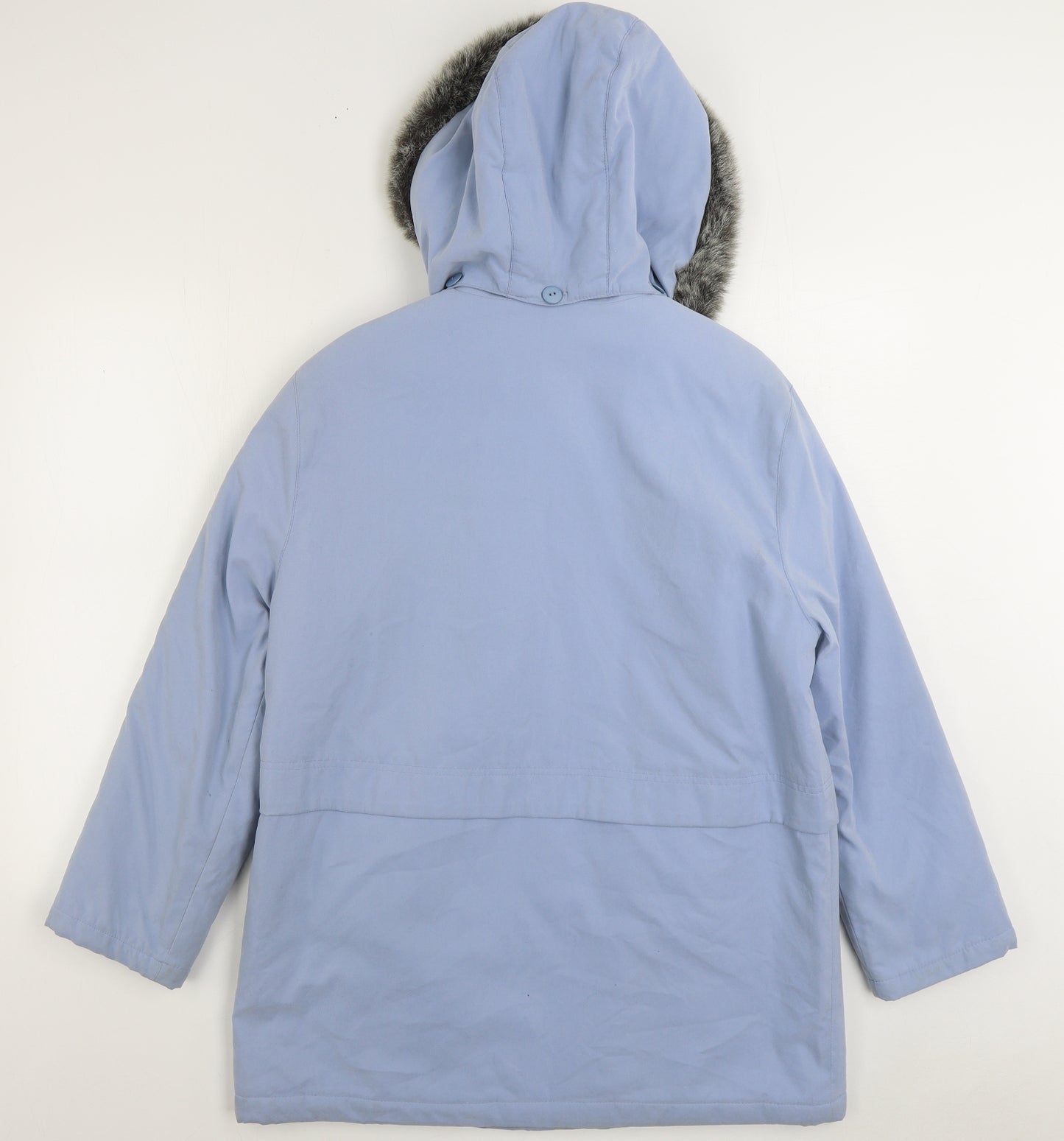 Marks and Spencer Womens Blue Parka Coat Size 12 Zip