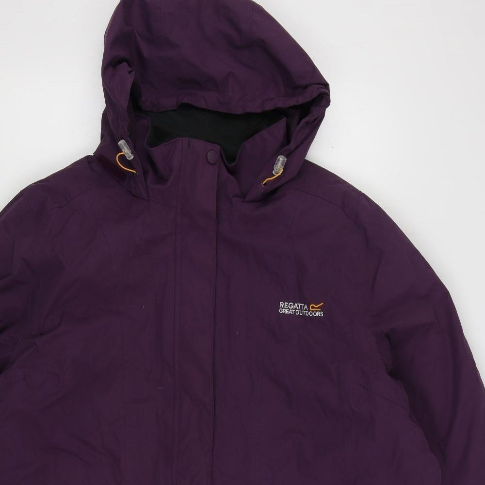Regatta Womens Purple Rain Coat Coat Size 24 Zip