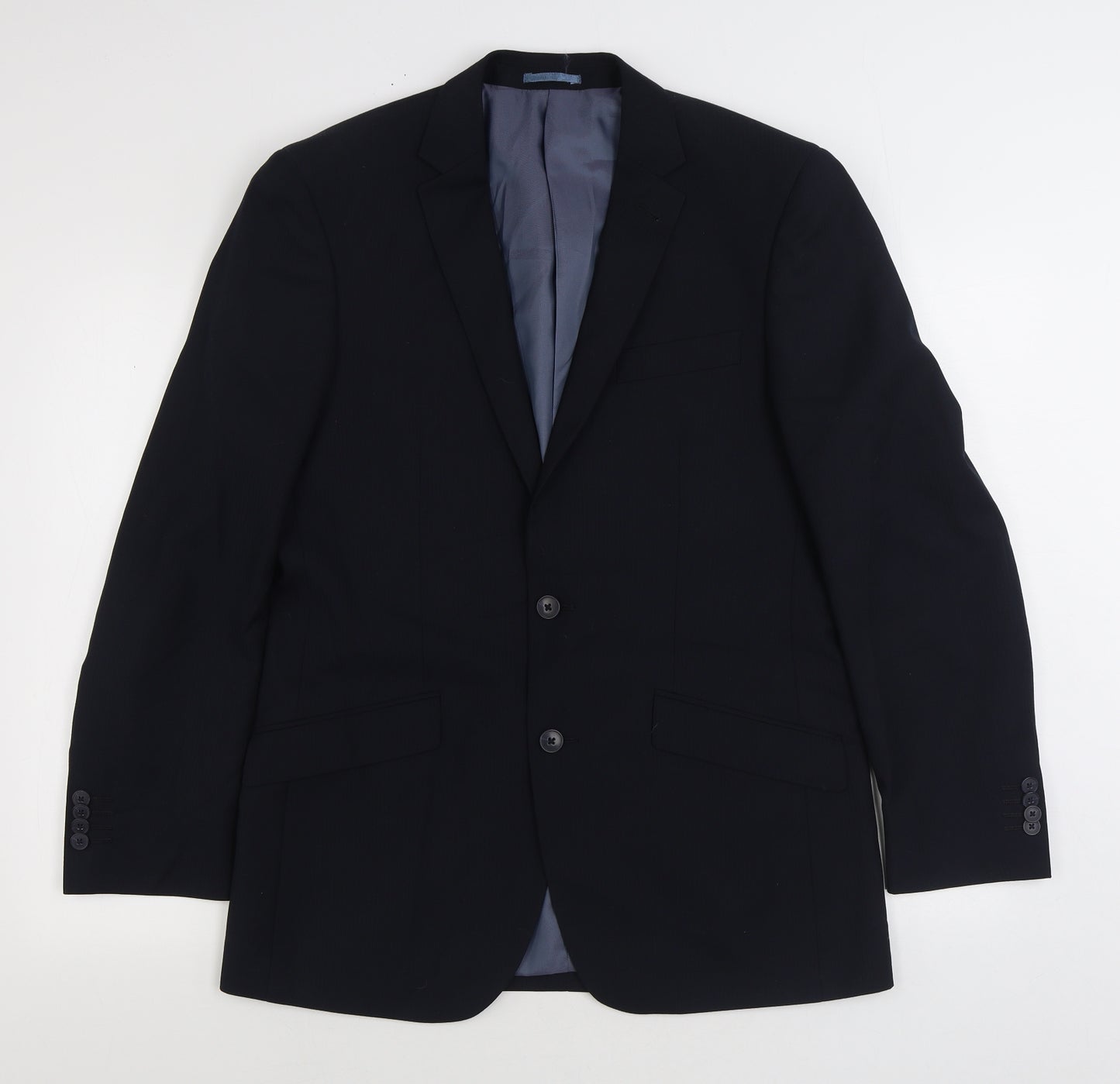 F&F Mens Blue Polyester Jacket Suit Jacket Size 40