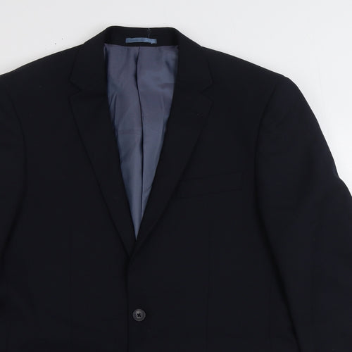 F&F Mens Blue Polyester Jacket Suit Jacket Size 40
