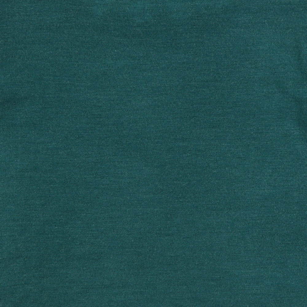 Marks and Spencer Womens Green Scoop Neck Acrylic Pullover Jumper Size 12