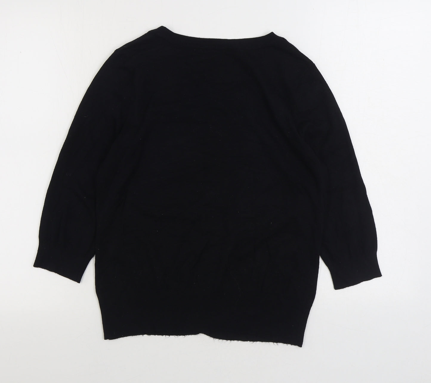 George Womens Black V-Neck Viscose Cardigan Jumper Size 14
