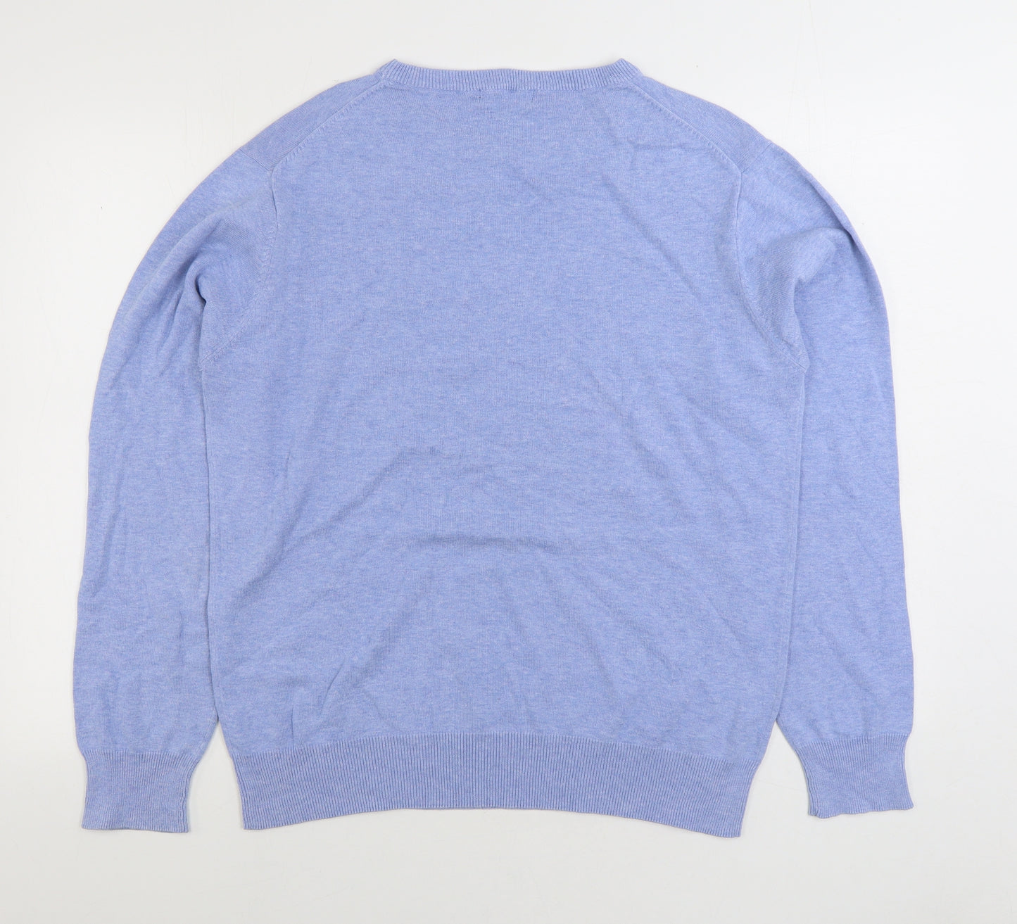 GANT Mens Blue Round Neck Cotton Pullover Jumper Size L