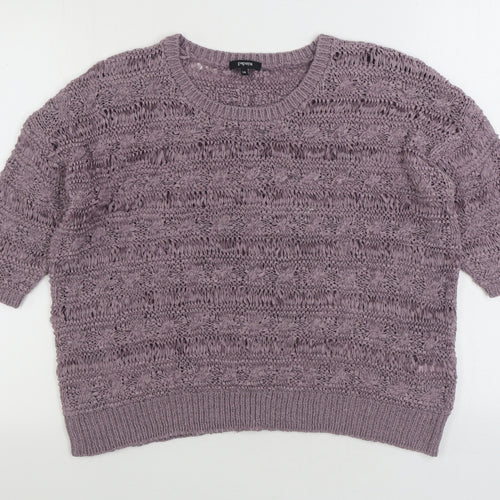 Papaya Womens Purple Round Neck Acrylic Pullover Jumper Size 14