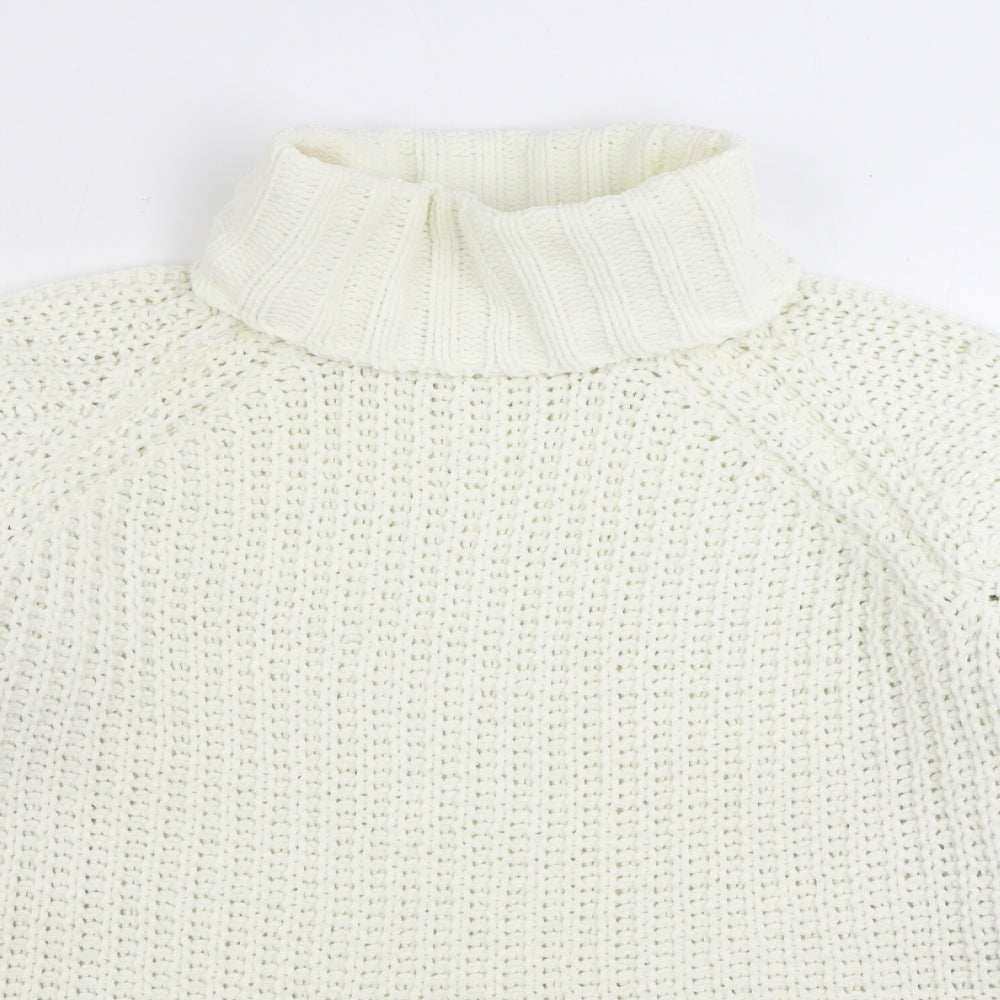 Select Womens White Roll Neck Polyester Pullover Jumper Size 12