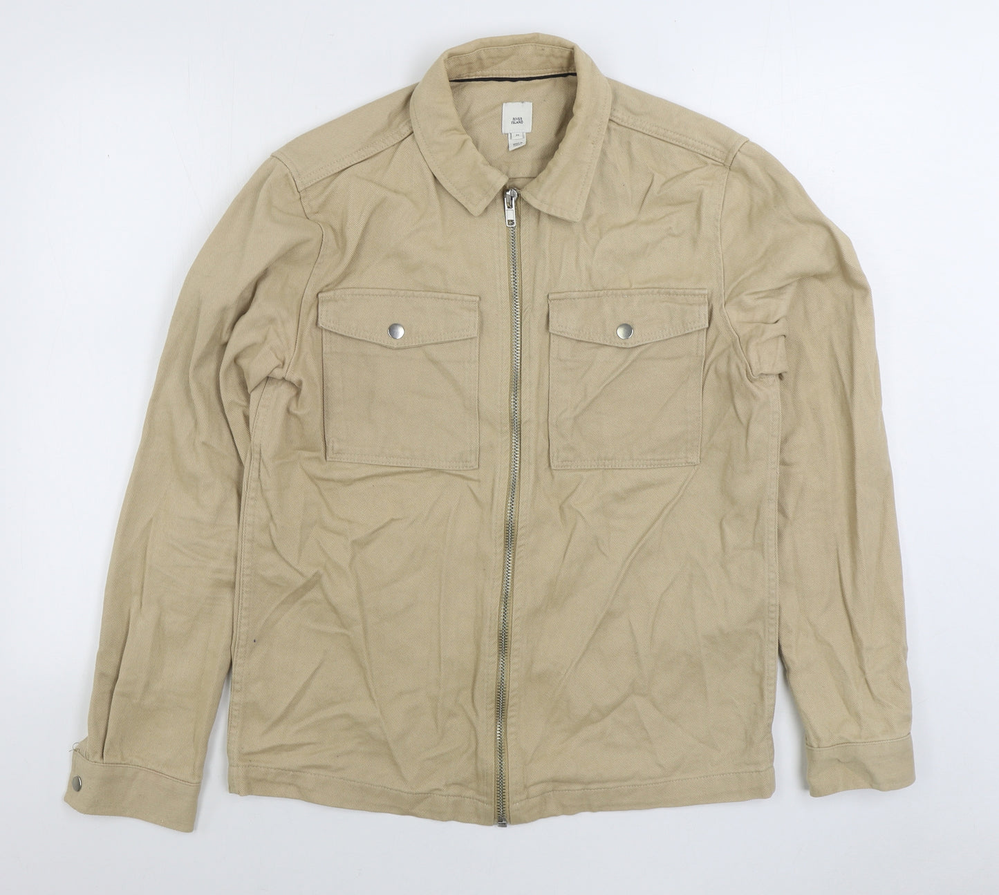 River Island Mens Beige Jacket Size M Button