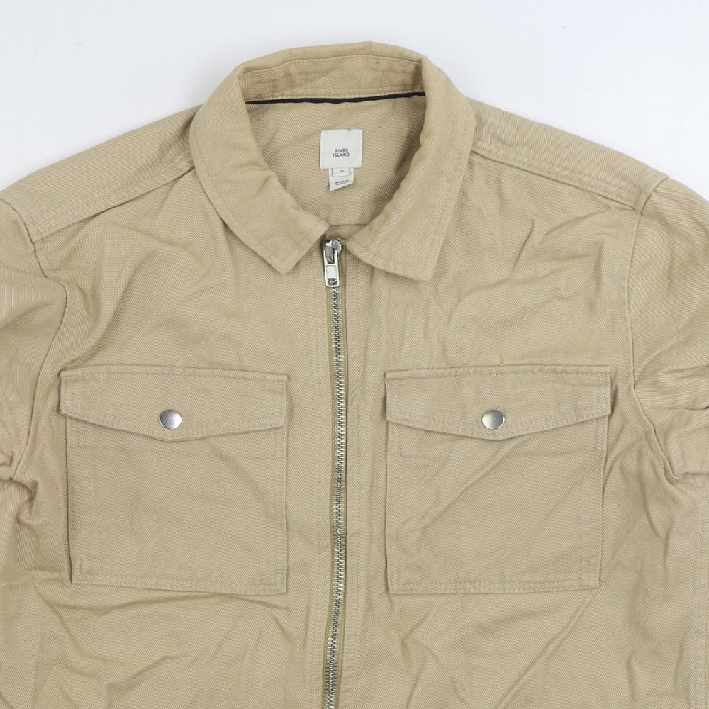 River Island Mens Beige Jacket Size M Button