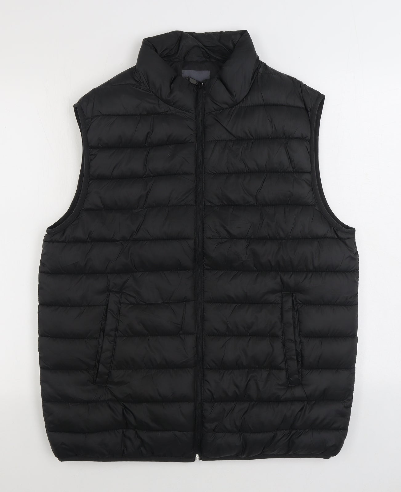 Studio Mens Black Gilet Coat Size L Zip