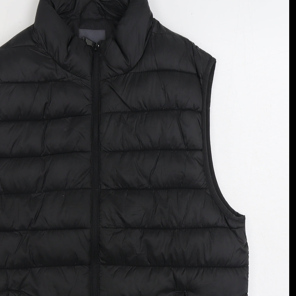 Studio Mens Black Gilet Coat Size L Zip