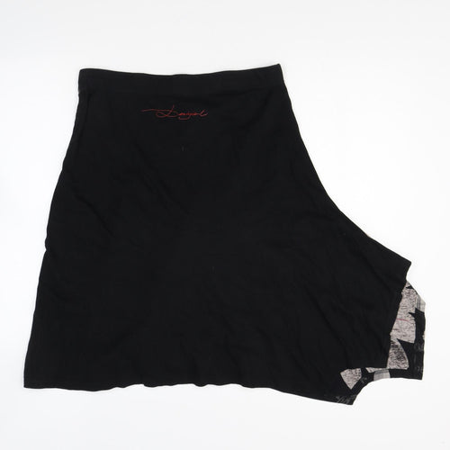 Preworn Womens Black Cotton A-Line Skirt Size L