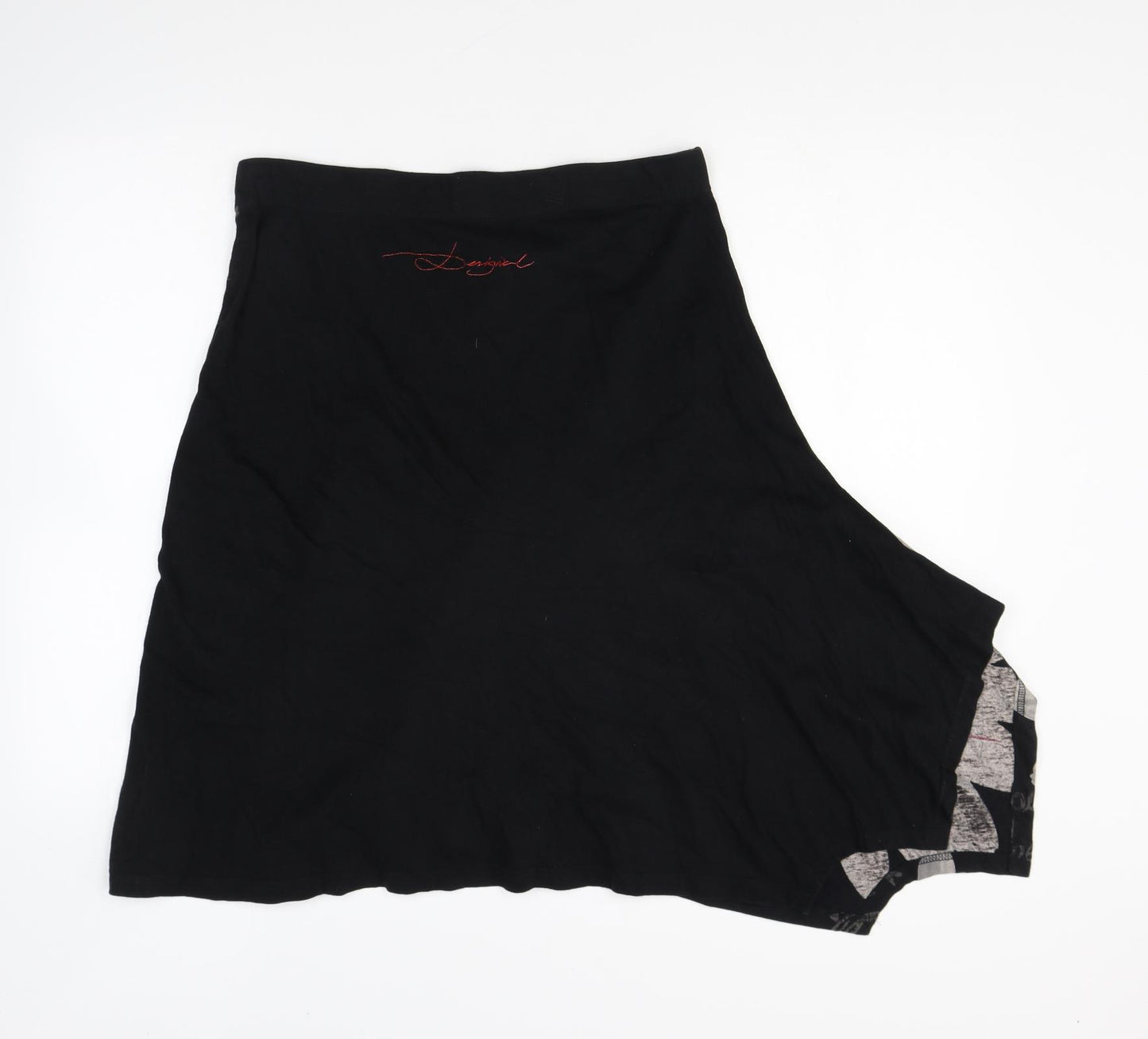 Preworn Womens Black Cotton A-Line Skirt Size L