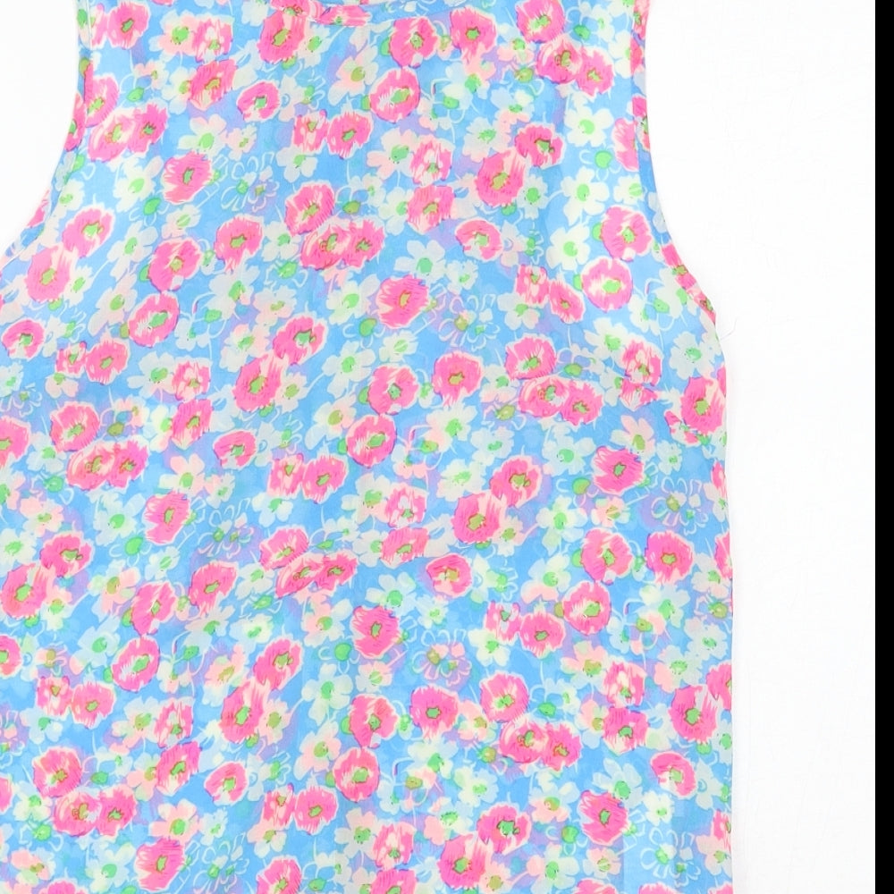 New Look Womens Multicoloured Floral Polyester Basic Blouse Size 8 Round Neck