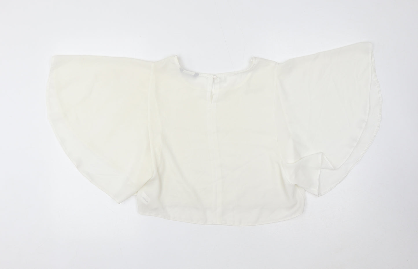 Select Womens Ivory Polyester Basic Blouse Size 12 Round Neck